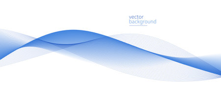 Curve shape flow vector abstract background in light blue gradient, dynamic and speed concept, futuristic technology or motion art.のイラスト素材