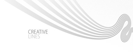 Wave lines in 3D perspective vector abstract background with smooth gradient of light gray and white monochrome colors, easy relaxing motion.のイラスト素材