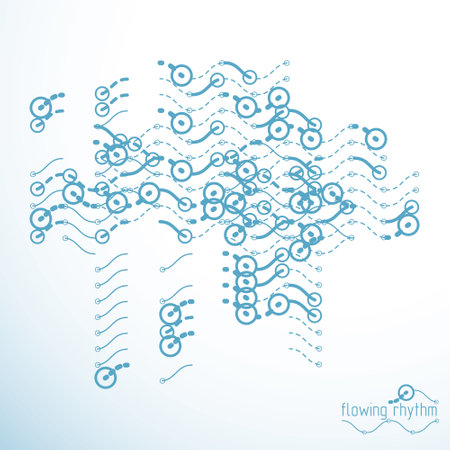 Futuristic abstract vector technology background. Abstract wavy lines pattern, art graphic illustration.のイラスト素材