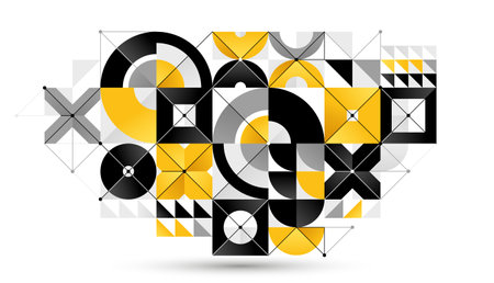 Abstract geometric vector background isolated, tech style engine looks like composition, innovate technology data information concept.のイラスト素材