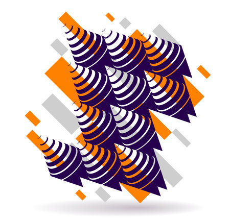 Abstract vector 3D background isolated, trendy wallpaper, construction style artwork.のイラスト素材