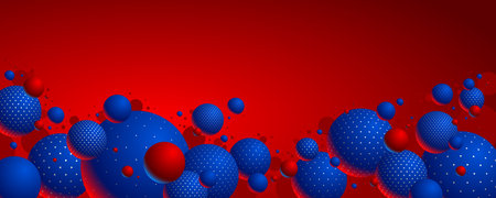 Colorful dotted spheres vector illustration, abstract background with beautiful balls with dots, 3D globes design concept art.のイラスト素材