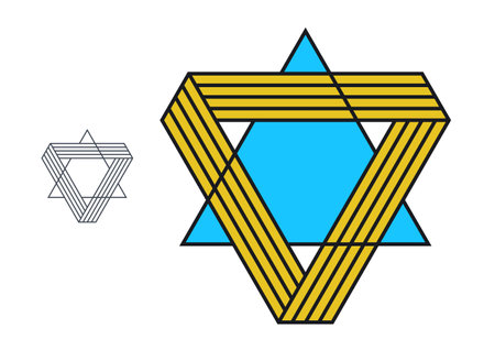 Triangle linear vector symbol isolated on white background, sacred geometry ancient sign, logo or emblem.のイラスト素材