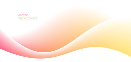 Flowing color curve shape with soft gradient vector abstract background, relaxing and tranquil art, ease and tranquil image.のイラスト素材
