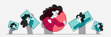 Different worldviews, young people holding different shapes and colors, one person have a...