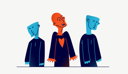 Matrix mind control and totalitarian society and state and one person has freed from control, psychological and social cultural matrix and liberation and nonconformist.のイラスト素材