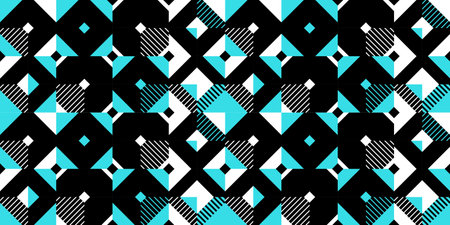 Seamless vector abstract background in blue color, geometric seamless pattern, tiling endless...