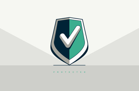 Shield defense concept poster, vector armor shield icon style illustration, safety and security.のイラスト素材