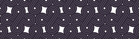 Lattice geometric seamless pattern vector design, trendy retro style minimal grid tiling, monochrome net linear art.のイラスト素材