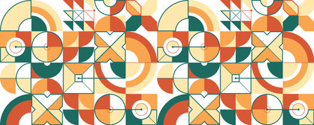 Seamless vector abstract background, geometric seamless pattern, tiling endless wallpaper with geometrical shapes structure in ethnic colors.のイラスト素材