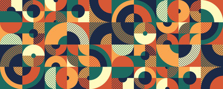 Seamless vector abstract background, geometric seamless pattern, tiling endless wallpaper with geometrical shapes structure in ethnic colors.のイラスト素材