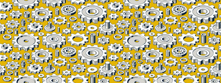 Gears seamless background, vector cogs and cogwheels mechanical repeat wallpaper, repair and maintenance theme tiling pattern, elements easy to use separately.のイラスト素材