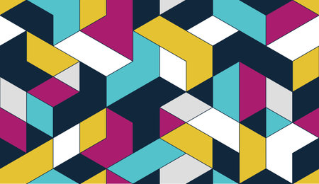 Cubes abstract architecture background, construction seamless pattern with 3D blocks, geometric...