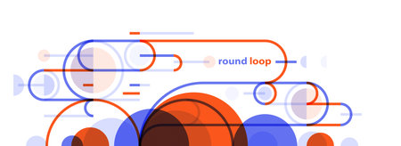 Abstract circles and lines vector background, geometric composition drawing technology plan, loop...
