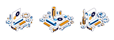 Mechanical engineering project in embodiment implementation concept set, engine draft plan drawing...