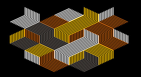 Abstract vector artistic geometric background, dynamic art wallpaper, neo geometry design, rhythmic decoration.のイラスト素材