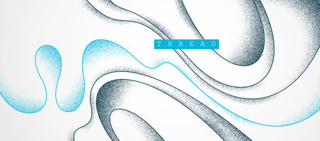 Antistress concept vector abstract background, thin curvy lines and textures minimal abstraction, flowing linear minimalist art, flowing wavy fluid backdrop.のイラスト素材