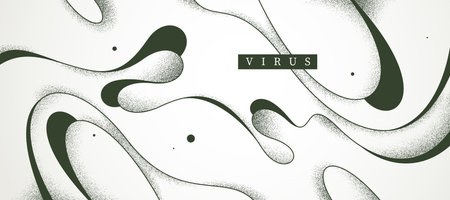 Abstract vector background, curvy lines in dynamic motion wallpaper, lifeform mutation concept, virus and biology, minimal vector art.のイラスト素材