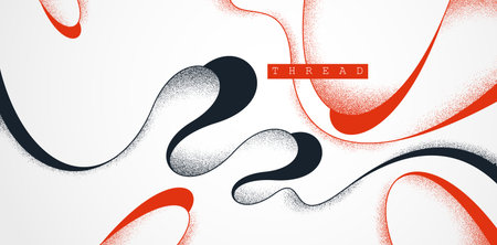 Curvy lines vector abstract background, wavy linear shapes with textures wallpaper, minimal graphic design backdrop with bended strokes, flowy abstraction.のイラスト素材