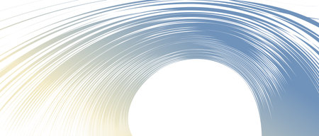 Distorted and deformed lines vector abstract background, curvature of space, 3D linear flow curve...