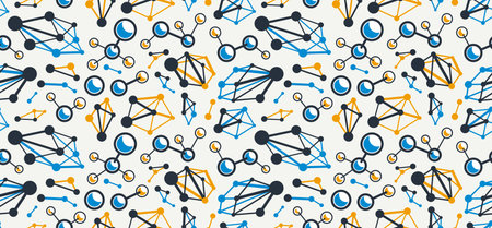 Molecules seamless pattern, vector endless background with a lot of different molecules that can be...