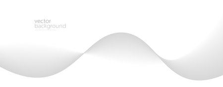Smooth flow of wavy shape with gradient vector abstract background, light gray design curve line energy motion, relaxing image or technology.のイラスト素材