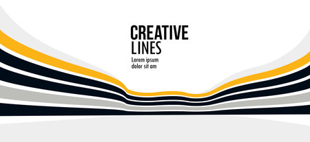 3D lines in motion vector abstract background, creative and dimensional curved stripes dynamic composition, motion and technology.のイラスト素材