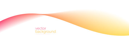 Curve shape flow vector abstract background in red and yellow gradient, motion art,のイラスト素材