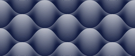 Wavy lines linear seamless pattern, water waves repeat abstract background, curve lines runny river...