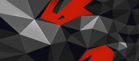 Low poly broken abstract background vector, chaos and anxiety wallpaper breaking shapes to pieces,...