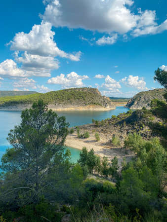 EntrepeÃ±as Reservoir, located in the Alcarria Baja of Guadalajara, Spainの写真素材
