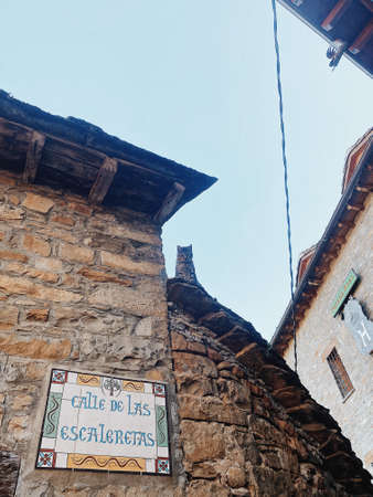 Streets of Ainsa, Huesca, Spain. Medieval village