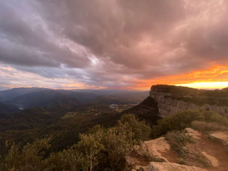 Tavertet viewpoint, a fantastic place to enjoy the views of the Sau reservoirの写真素材