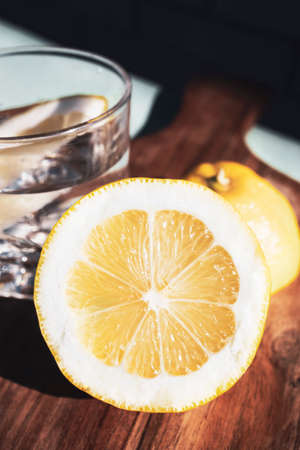 Water with lemon, refreshing and detox drinkの写真素材
