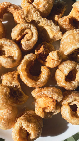 Torreznos de Soria, typical pork snack from Spain, marinated and naturally cured pork meatの写真素材