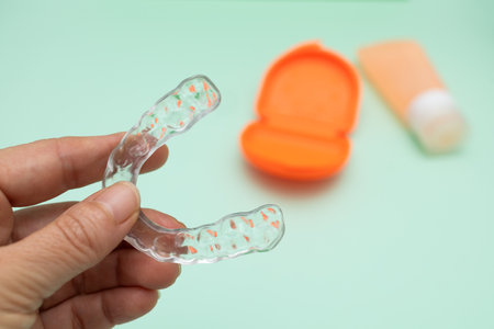 How to properly care for your new Night protect teeth from grindingの写真素材
