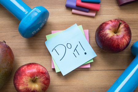 sticky note with handwritten motivational message âDo itâ, concept of inspiration, encouragement, and productivity.の写真素材