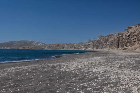 View of the coast of the island of Santorini.の写真素材