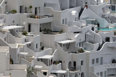 White architecture on Santorini island, Greece. Beautiful summer landscape.の写真素材