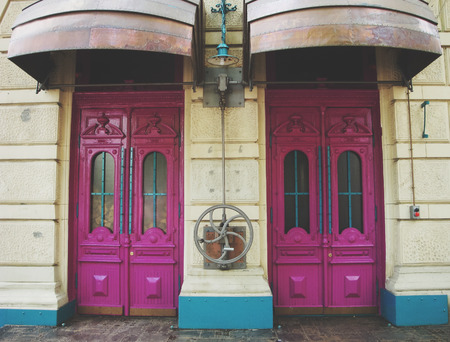 in steampunk style doors.のeditorial素材