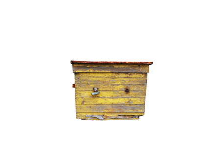 Bee hive is isolated. Old broken.