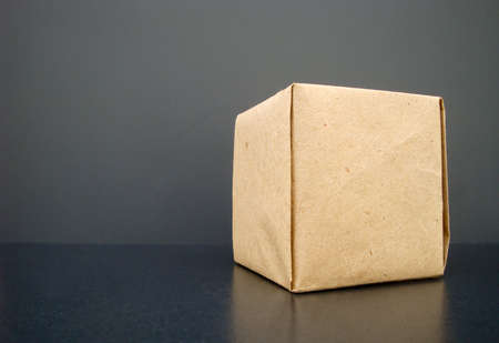 Mock up box on a simple backgroundの写真素材