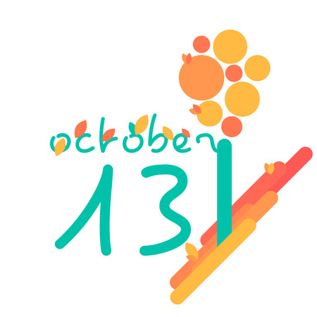 September 13 calendar. Vector flat design. On a bright background.のイラスト素材