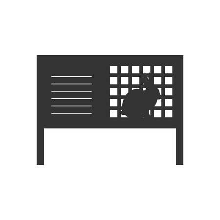 Rabbit hutch in flat design, a vector.のイラスト素材
