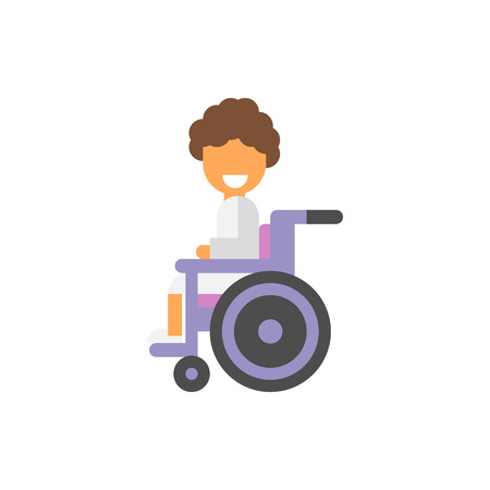 The patient is in the stroller flat icon vector illustration.のイラスト素材