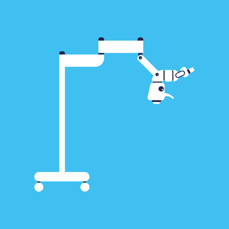 Dental microscope vector. Flat medical device. Medical equipment illustration.のイラスト素材