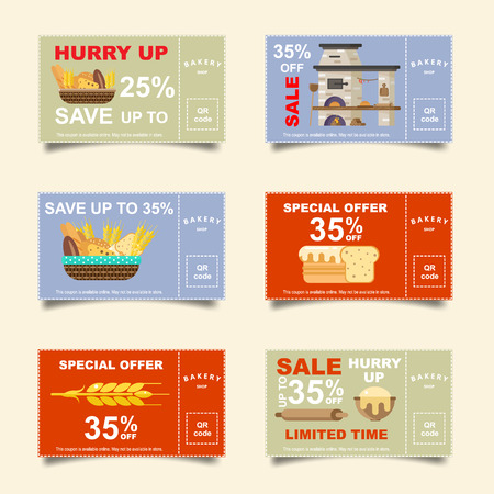 Bakery, bakery, bread, discount cards. Sale online ticket. Banner for social networks.のイラスト素材