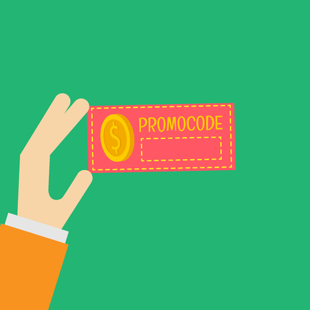 Promo code card, discount on the banner. Discount icon the vector in the flat.のイラスト素材