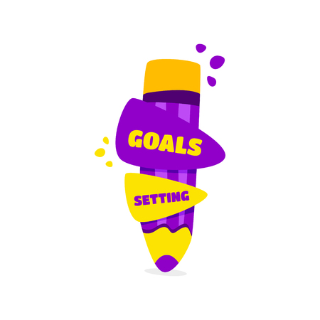 Book for goals and self-accomplishment. Pencil lying next to the book, will you write?のイラスト素材