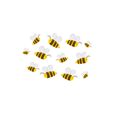 Bees in flight. Cartoon vector.のイラスト素材